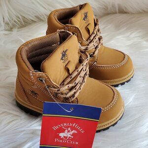 Beverly Hills Polo Club Unisex Tan Lace Up Work Fashion Soft Ankle Boots SZ 6